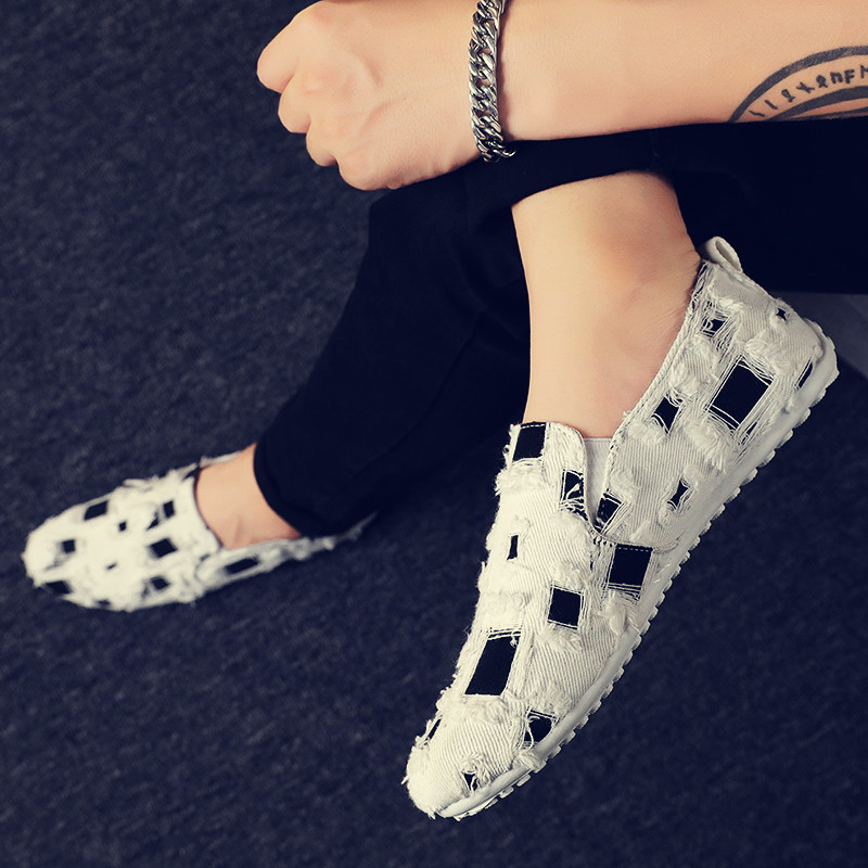 spring new trendy shoes social lazy men's breathable canvas shoes - Image 4