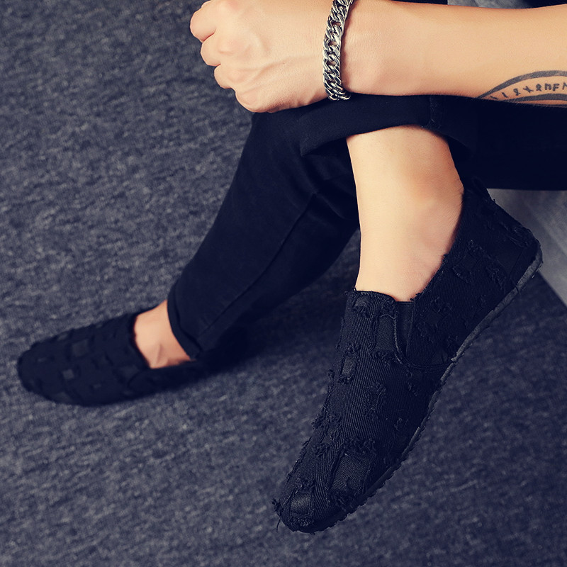 spring new trendy shoes social lazy men's breathable canvas shoes - Image 2