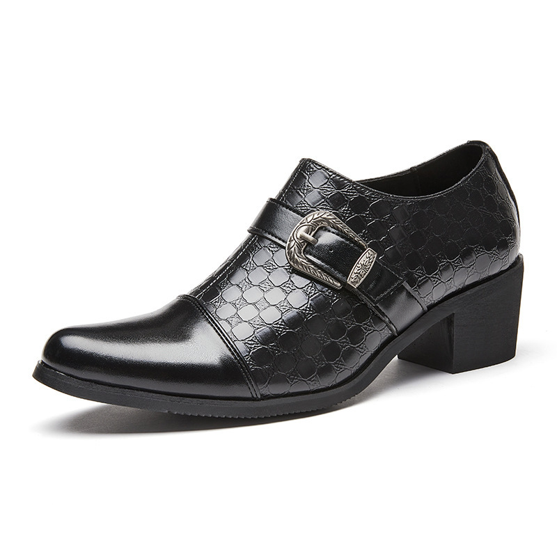 New Casual Shoes Fashionable Snakeskin Cuban Leather Shoes For Men - Image 6