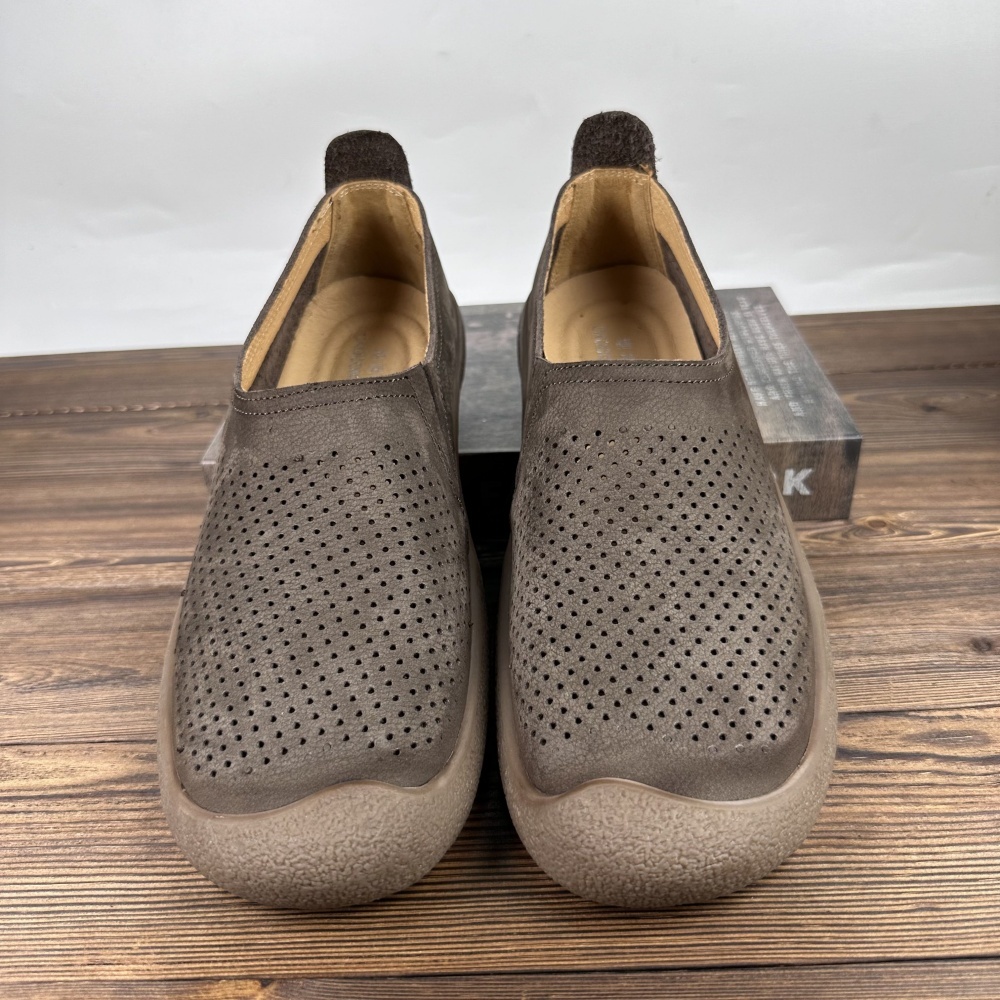 Hollow Out Leather Men's Shoes Breathable Soft Bottom Casual Shoes - Image 10