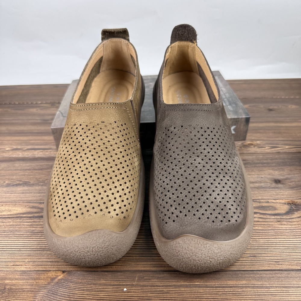 Hollow Out Leather Men's Shoes Breathable Soft Bottom Casual Shoes - Image 3