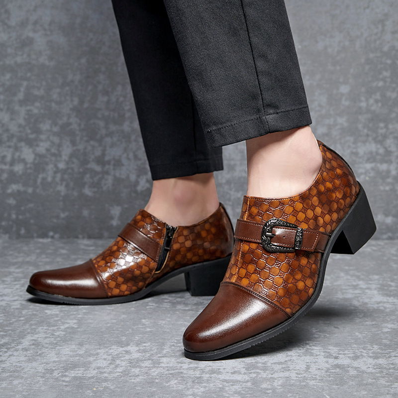 New Casual Shoes Fashionable Snakeskin Cuban Leather Shoes For Men - Image 7